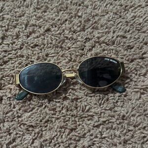 Steve Madden Oval Gold Frame Sunglasses
